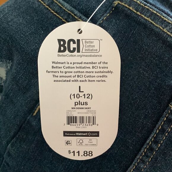 NWT Wonder Nation Distressed Denim Skirt Girl’s plus size 10-12 - Picture 4 of 4